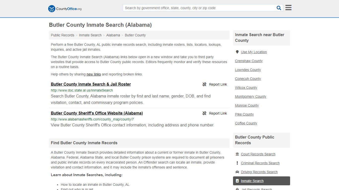 Inmate Search - Butler County, AL (Inmate Rosters & Locators)